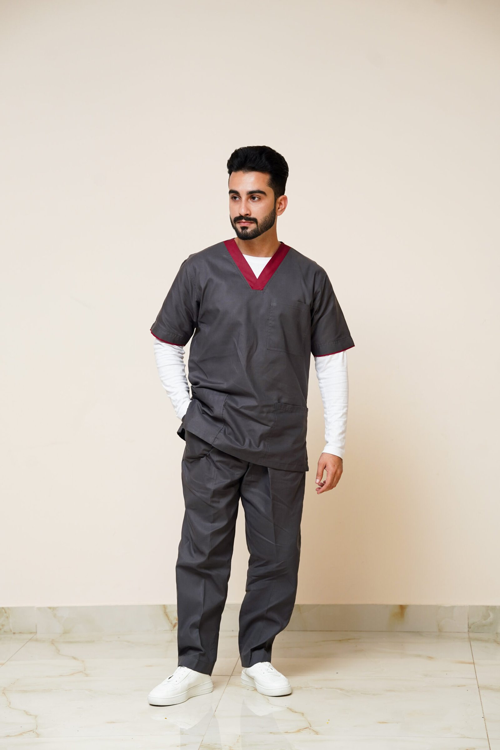 5 Pockets Grey Scrubs